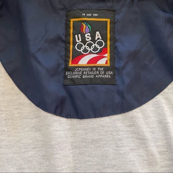 Vintage Blue/Green Team USA Olympics WindbreakerJacket Sponsored by JCPenny - Picture 4 of 13